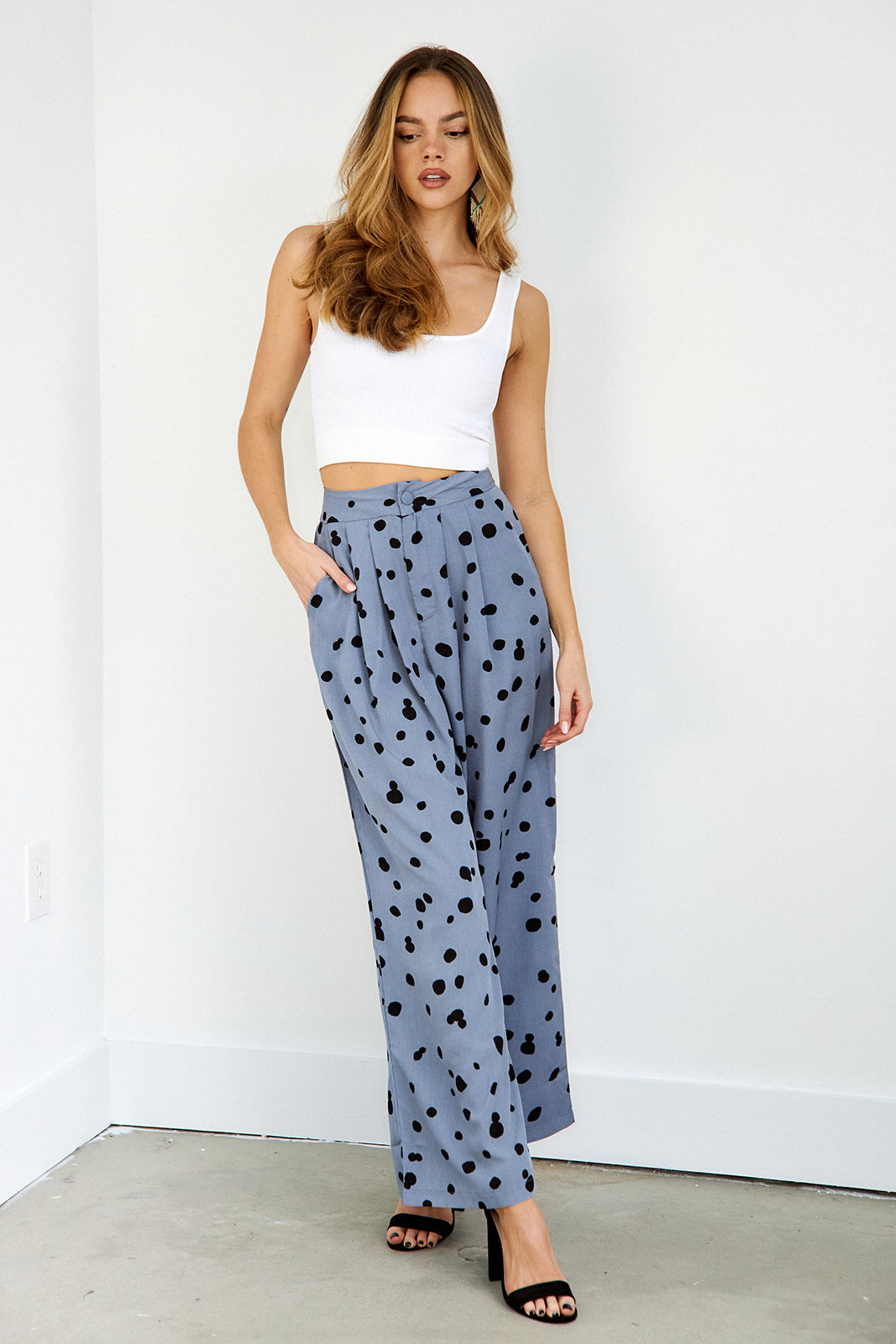 Kaiden Polka Dot Wide Leg Pant - fab'rik