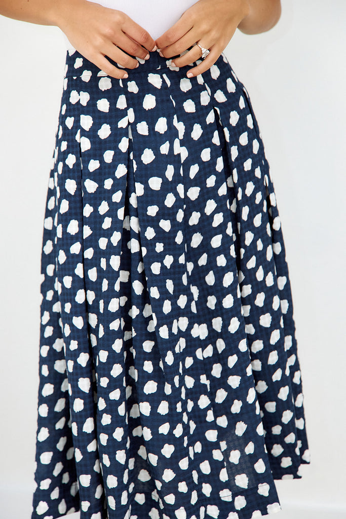 Livia Polka Dot Midi Skirt - fab'rik