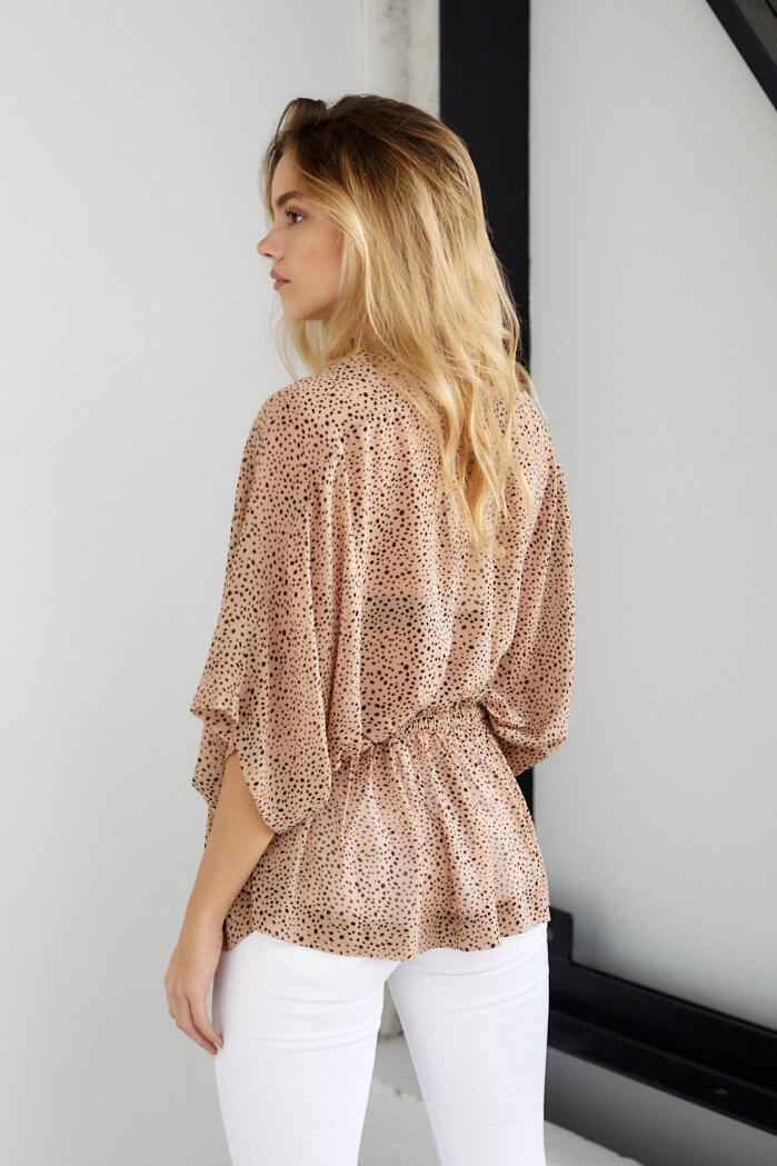 Rory Animal Print Kimono Sleeve Top - fab'rik