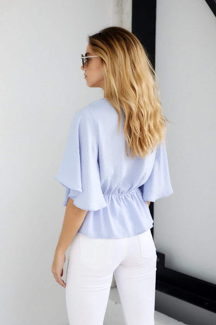 Moxie Twist Front Short Sleeve Blouse - fab'rik
