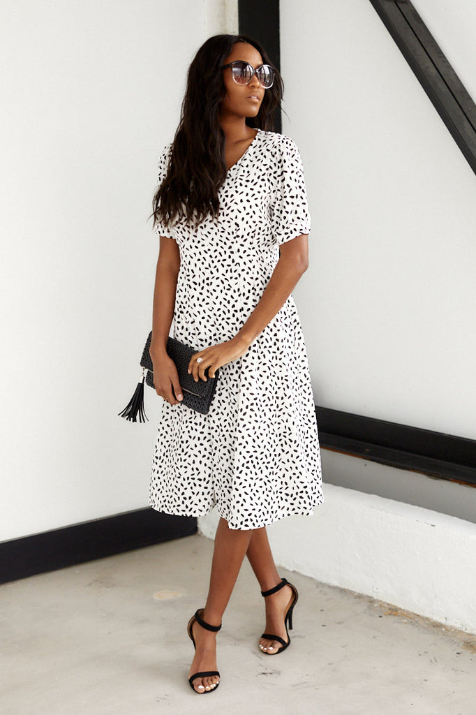 June Short Sleeve Print Mini Dress - fab'rik