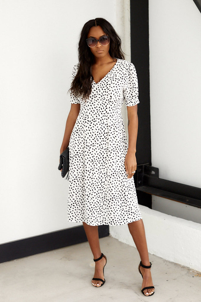 June Short Sleeve Print Mini Dress - fab'rik