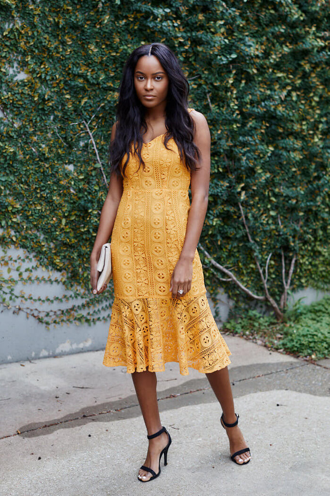 SALE - Catalina Sleeveless Lace Midi Dress - fab'rik