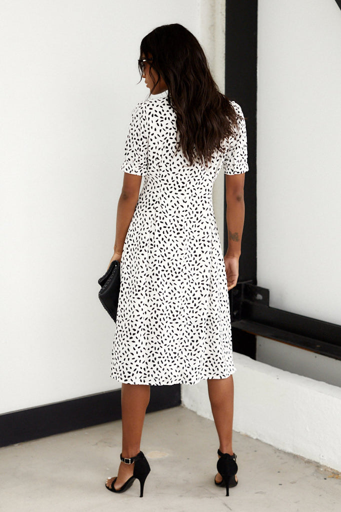 June Short Sleeve Print Mini Dress - fab'rik