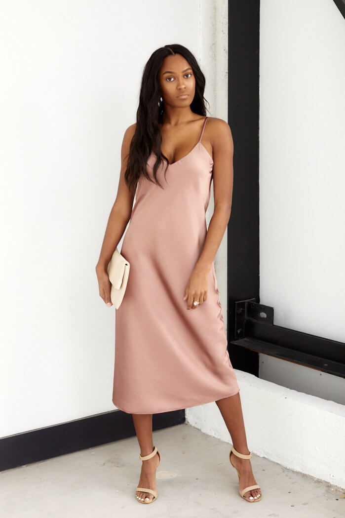 Rose Sleeveless Solid Midi Dress - fab'rik