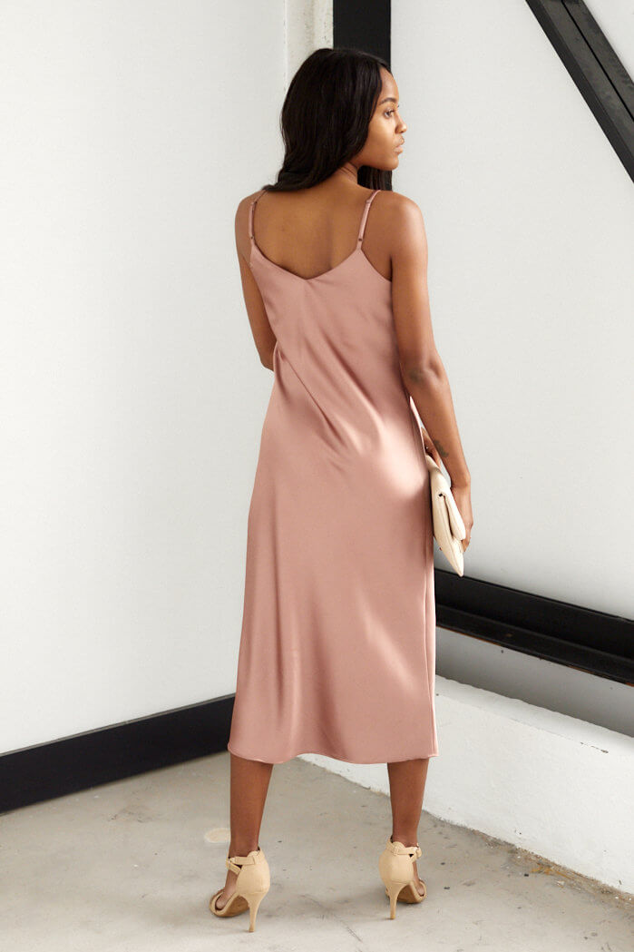 Rose Sleeveless Solid Midi Dress - fab'rik
