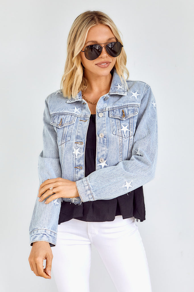 Vail Star Detail Denim Jacket - fab'rik
