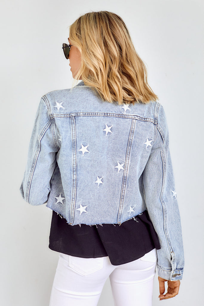 Vail Star Detail Denim Jacket - fab'rik