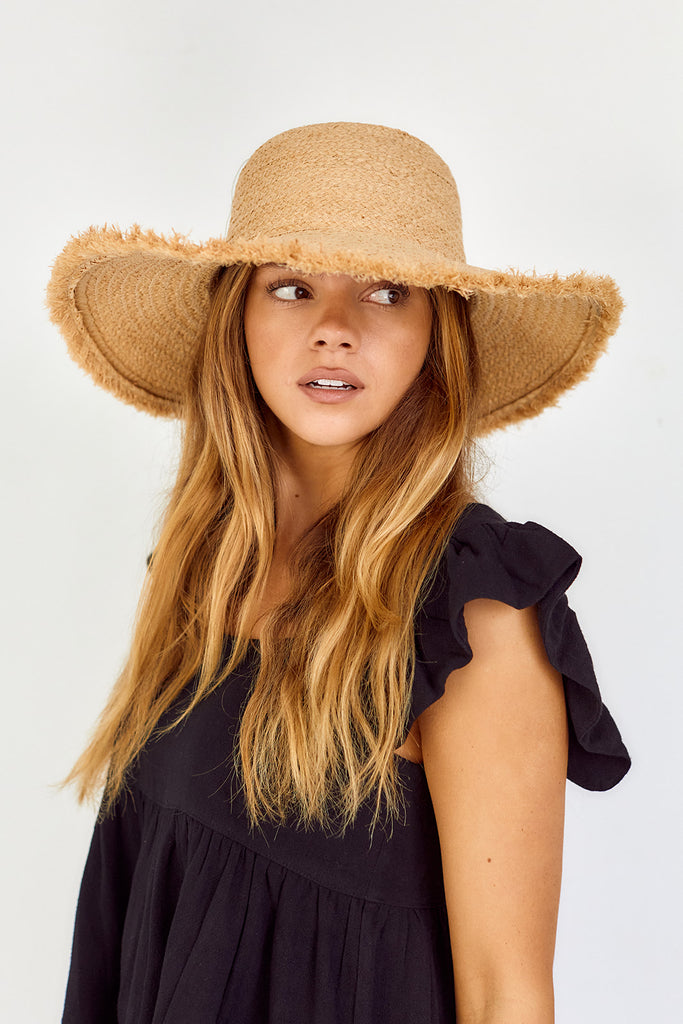 Zinna Fringed Straw Hat - fab'rik