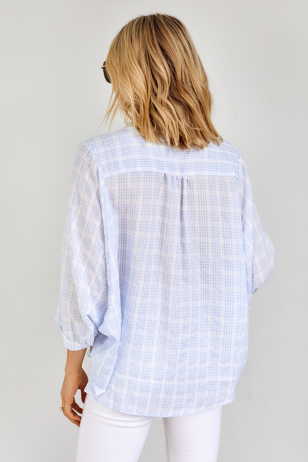 SALE -  Cami Plaid Button Front Blouse - fab'rik