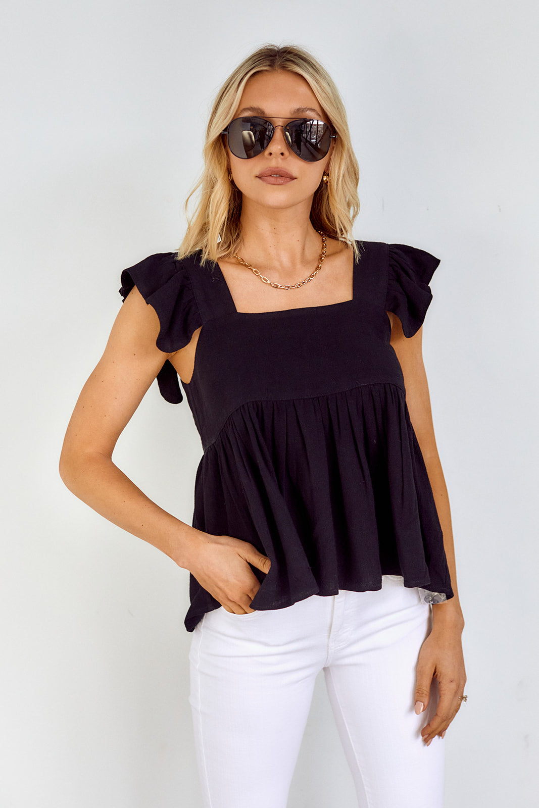 Kizzie Ruffled Sleeve Blouse - fab'rik
