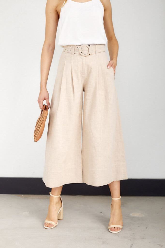 PreOrder Vida Belt Detail Wide Leg Pant - fab'rik