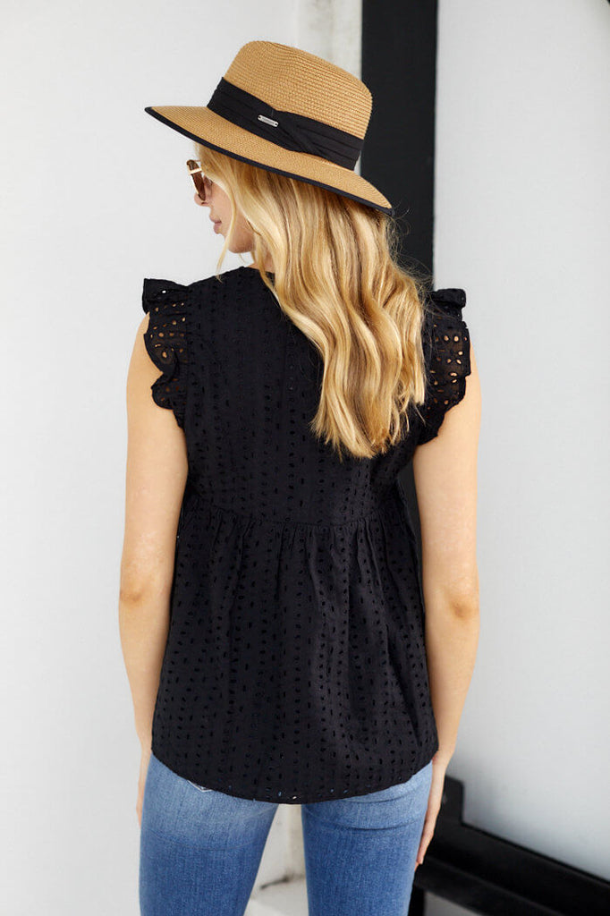 SALE - Livy Eyelet Ruffle Top - fab'rik