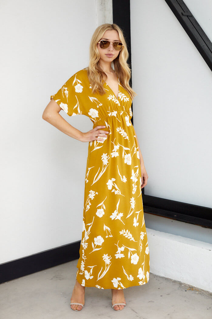 Holland Short Sleeve Floral Print Maxi - fab'rik