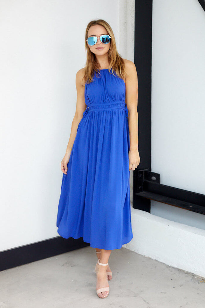 SALE - Chana Sleeveless Tie Detail Maxi Dress - fab'rik