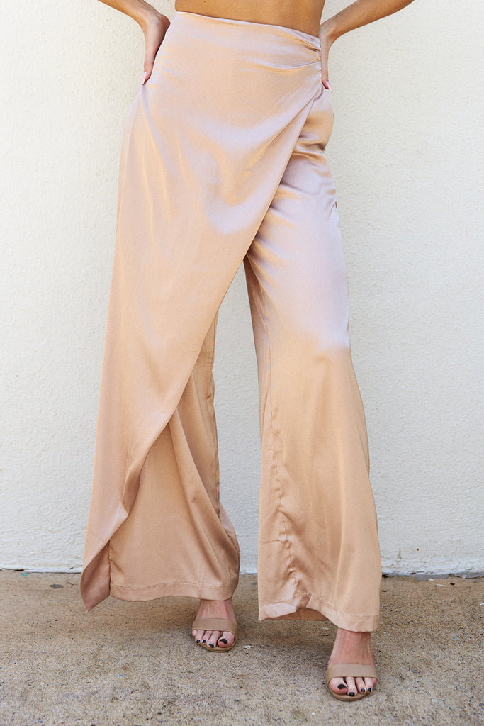 Presley Satin Draped Pant - fab'rik
