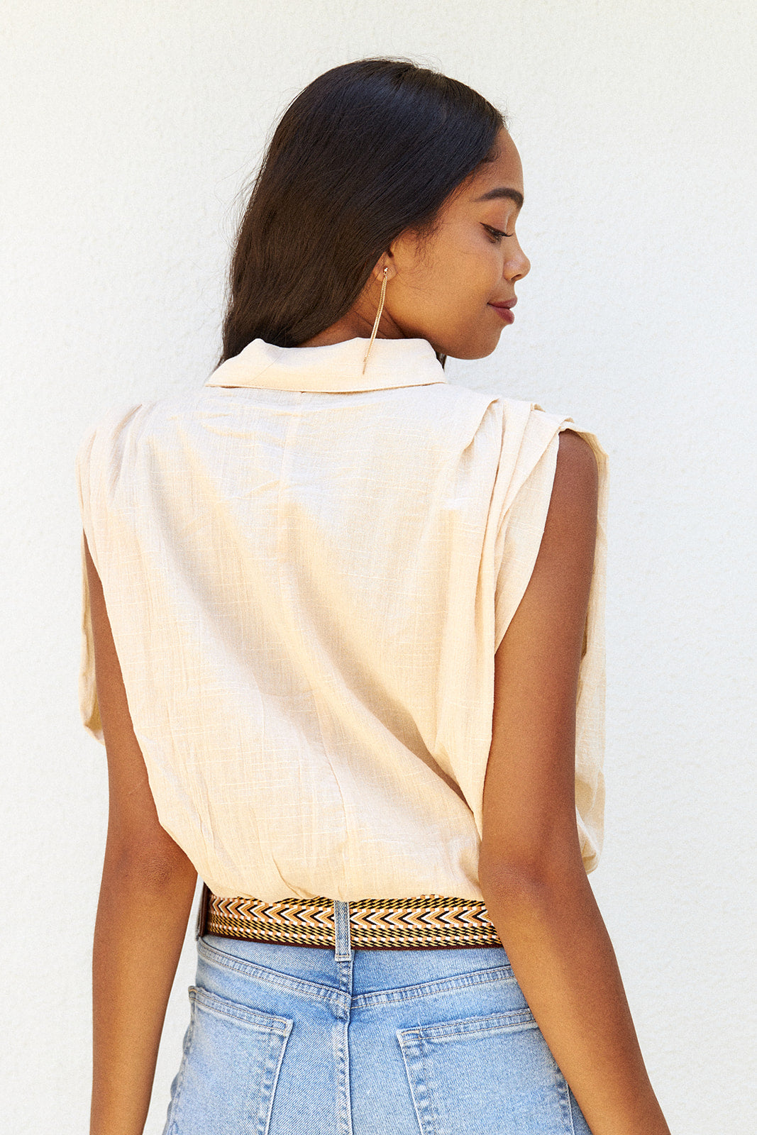 Kira Sleeveless Button Front Top - fab'rik