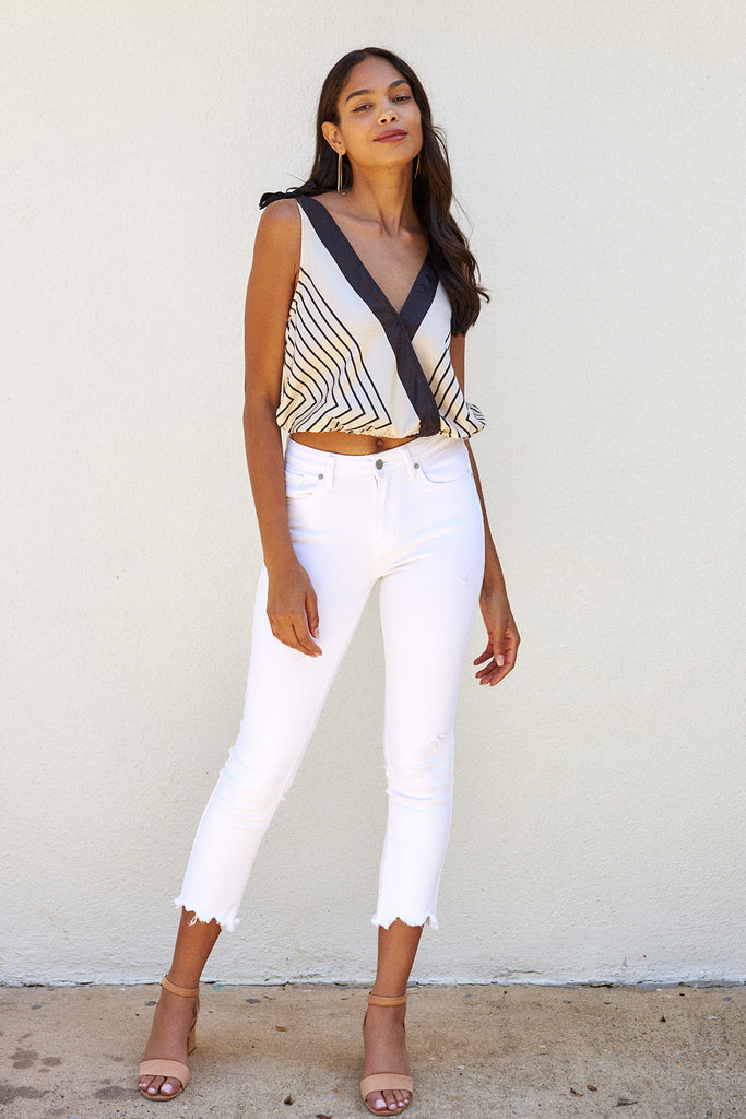 Ember Striped Surplice Tank - fab'rik