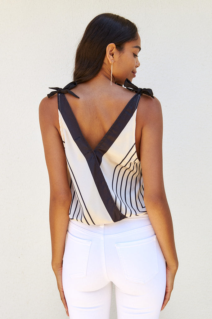 Ember Striped Surplice Tank - fab'rik