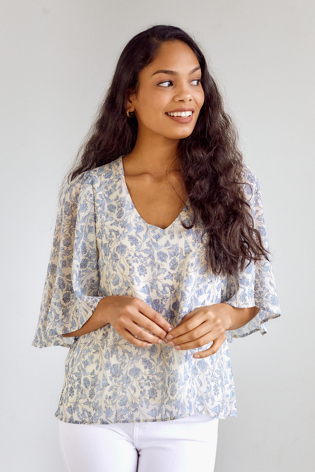 Joana Floral Printed Blouse - fab'rik