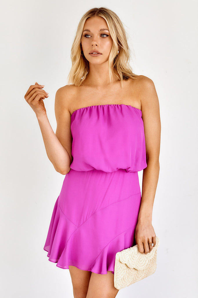 Cedri Sleeveless Ruffled Hem Dress - fab'rik