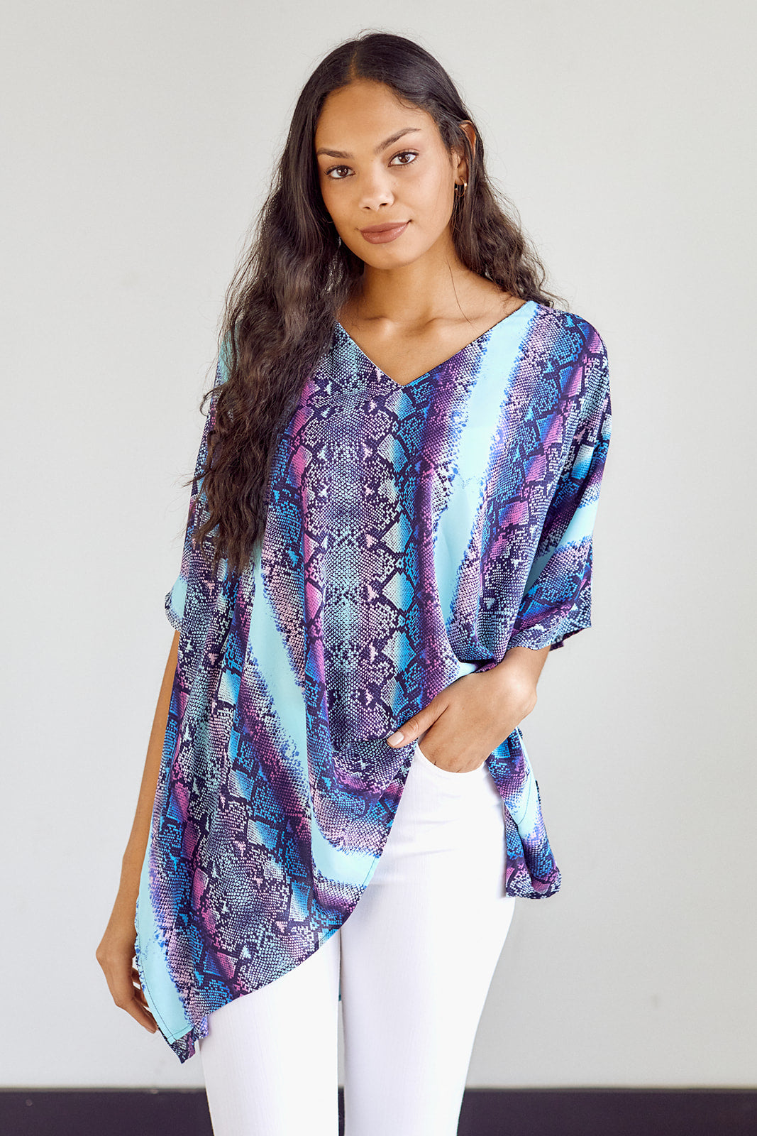 Jules Snake Print Short Sleeve Blouse - fab'rik