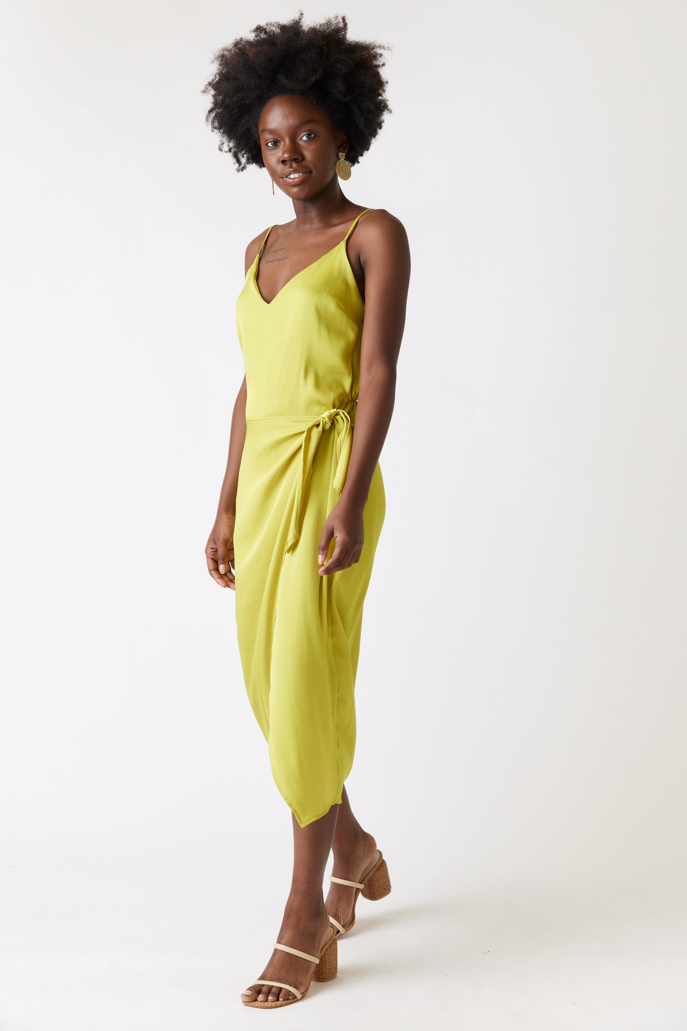 Sky Wrap Style Midi Dress - fab'rik