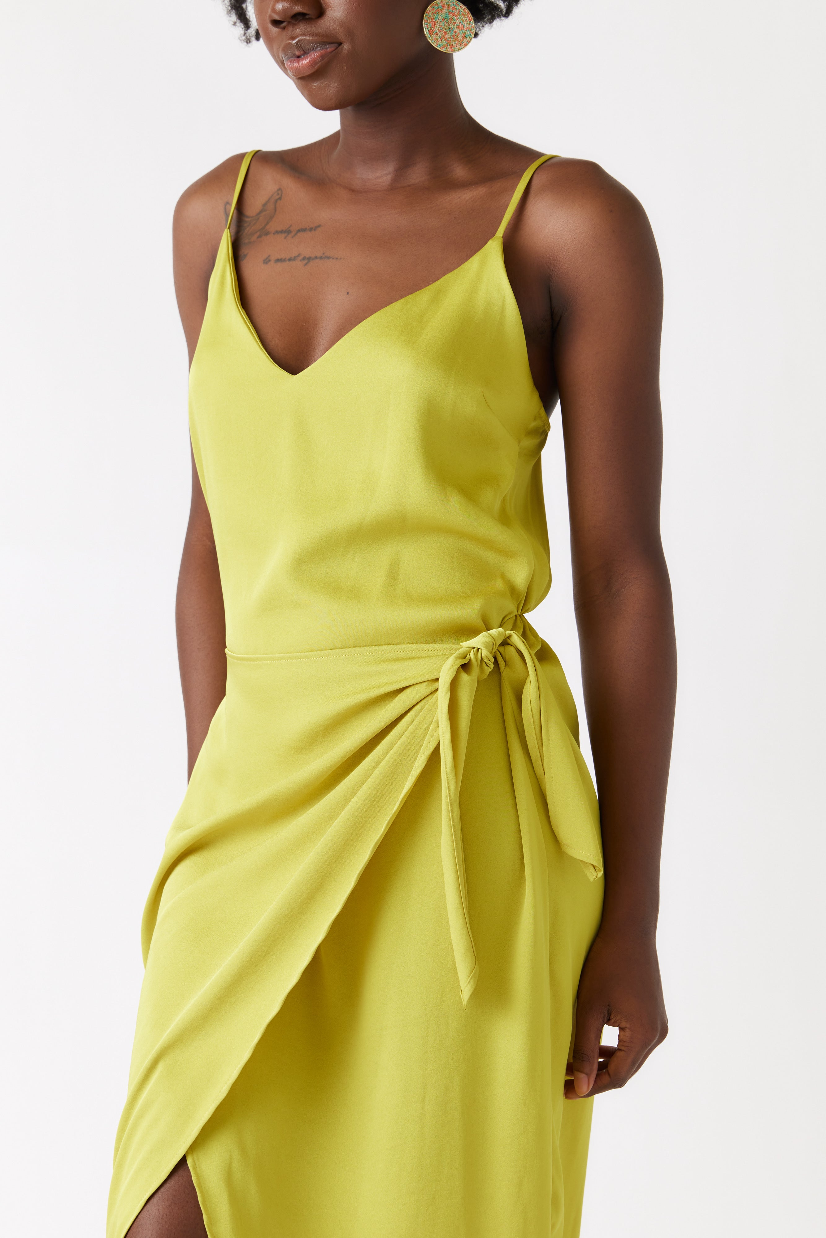 Sky Wrap Style Midi Dress - fab'rik