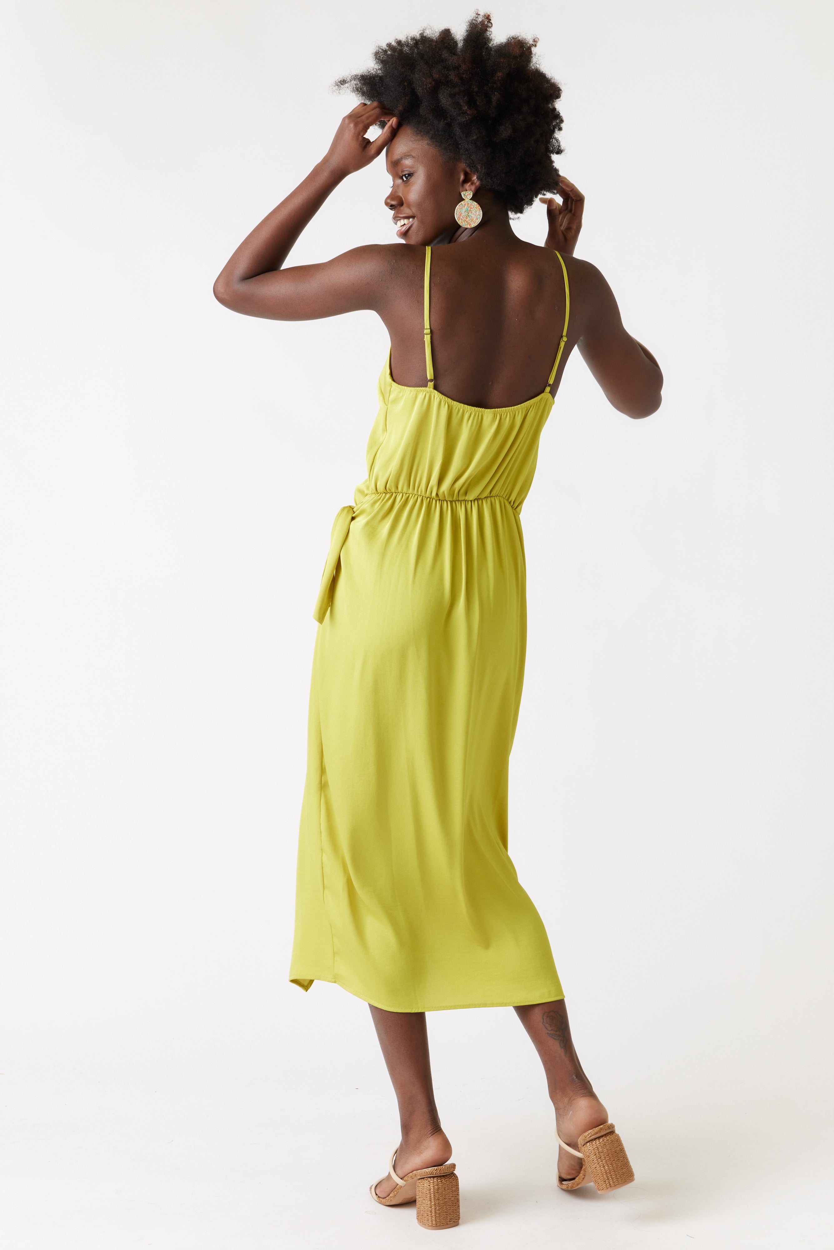 Sky Wrap Style Midi Dress - fab'rik