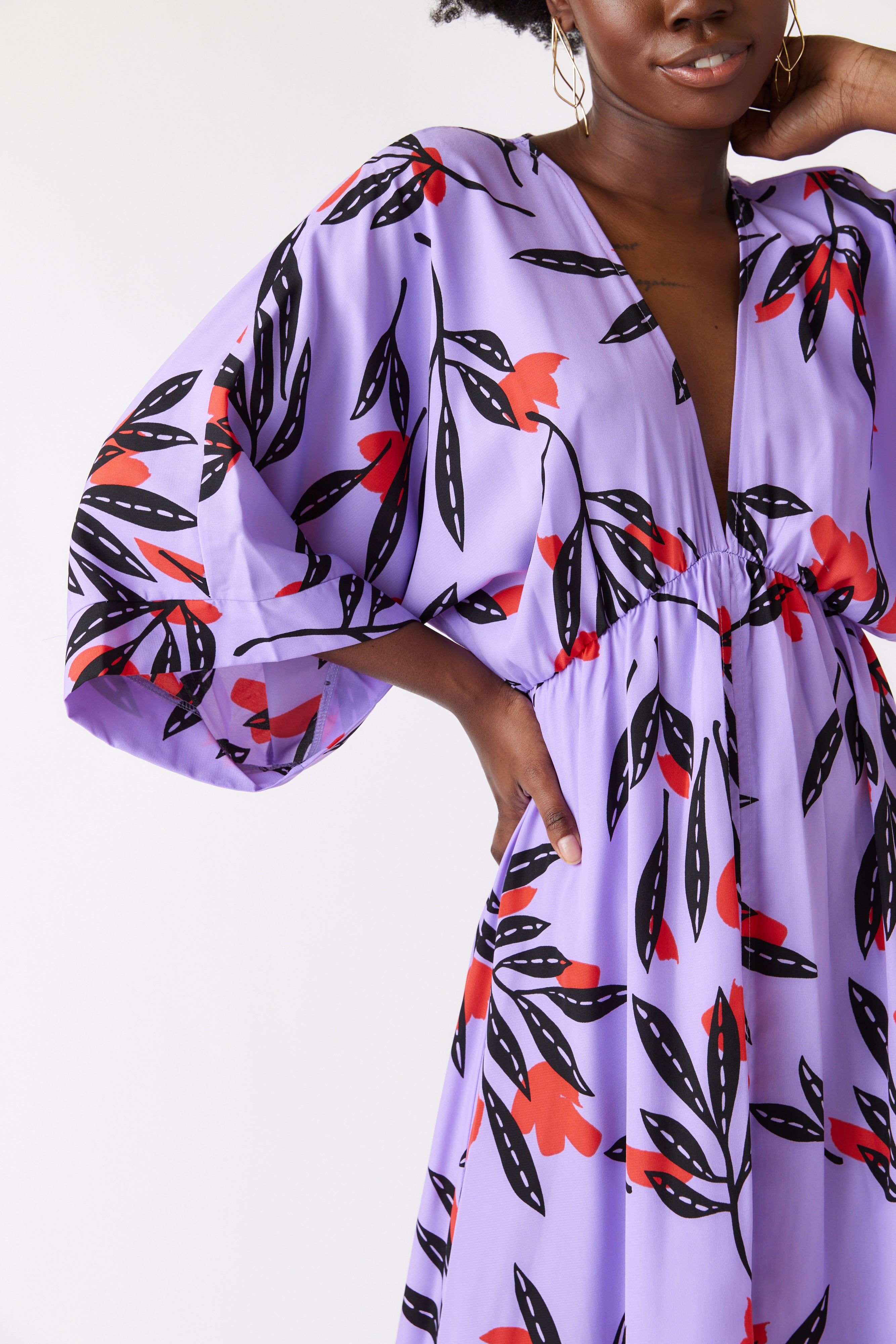 Sophie Printed Kimono Maxi Dress - fab'rik