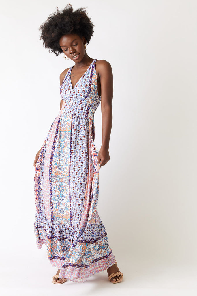 Chloe Paisley Printed Maxi Dress - fab'rik