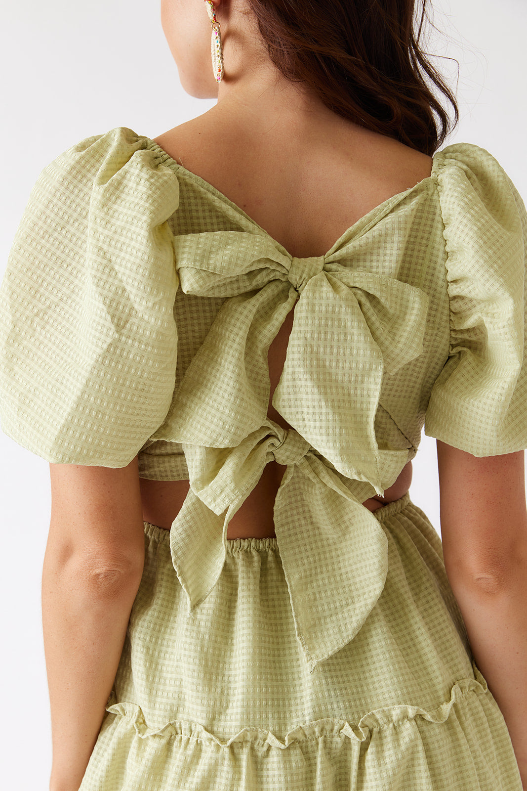 Amanda Tiered Puff Sleeve Midi Dress - fab'rik