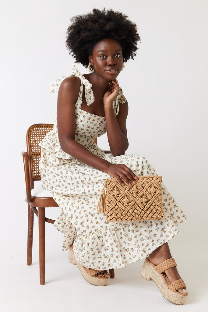 Sofia Floral Tie Strap Maxi - fab'rik