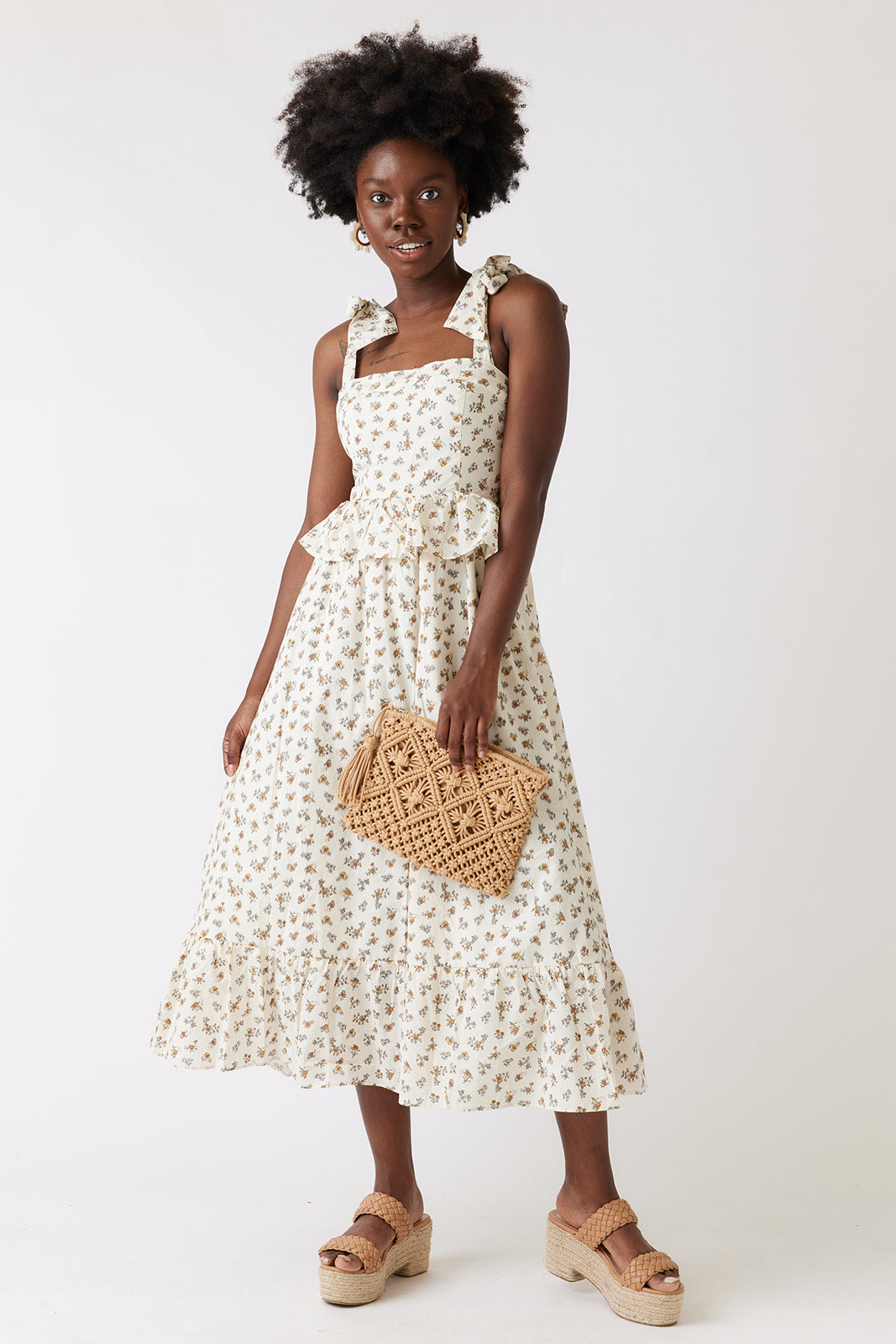 Sofia Floral Tie Strap Maxi - fab'rik