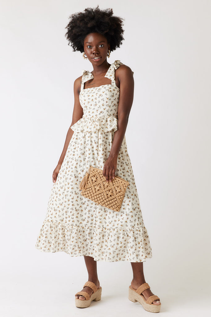 Sofia Floral Tie Strap Maxi - fab'rik