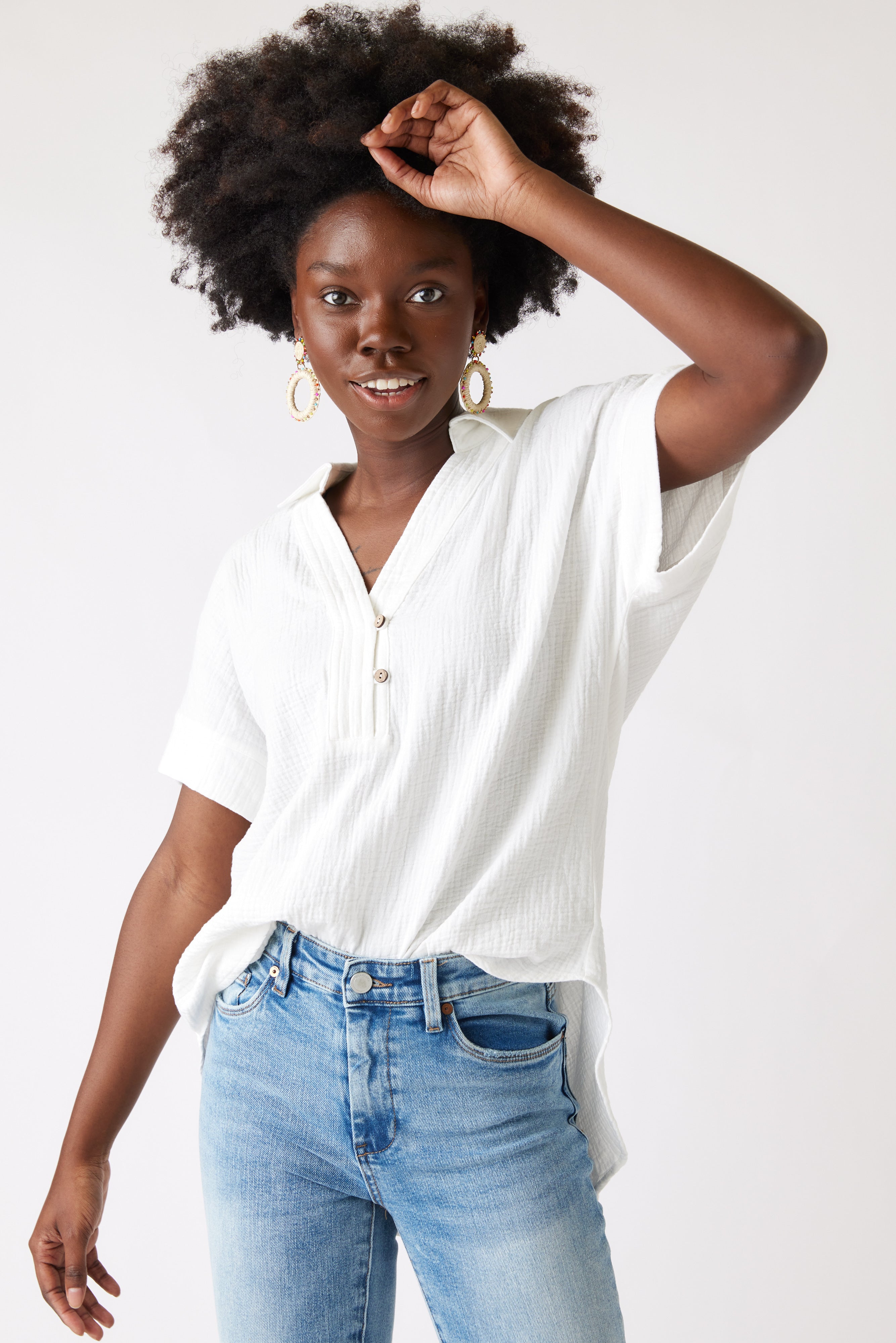 Lilli Short Sleeve Gauze Tunic - fab'rik