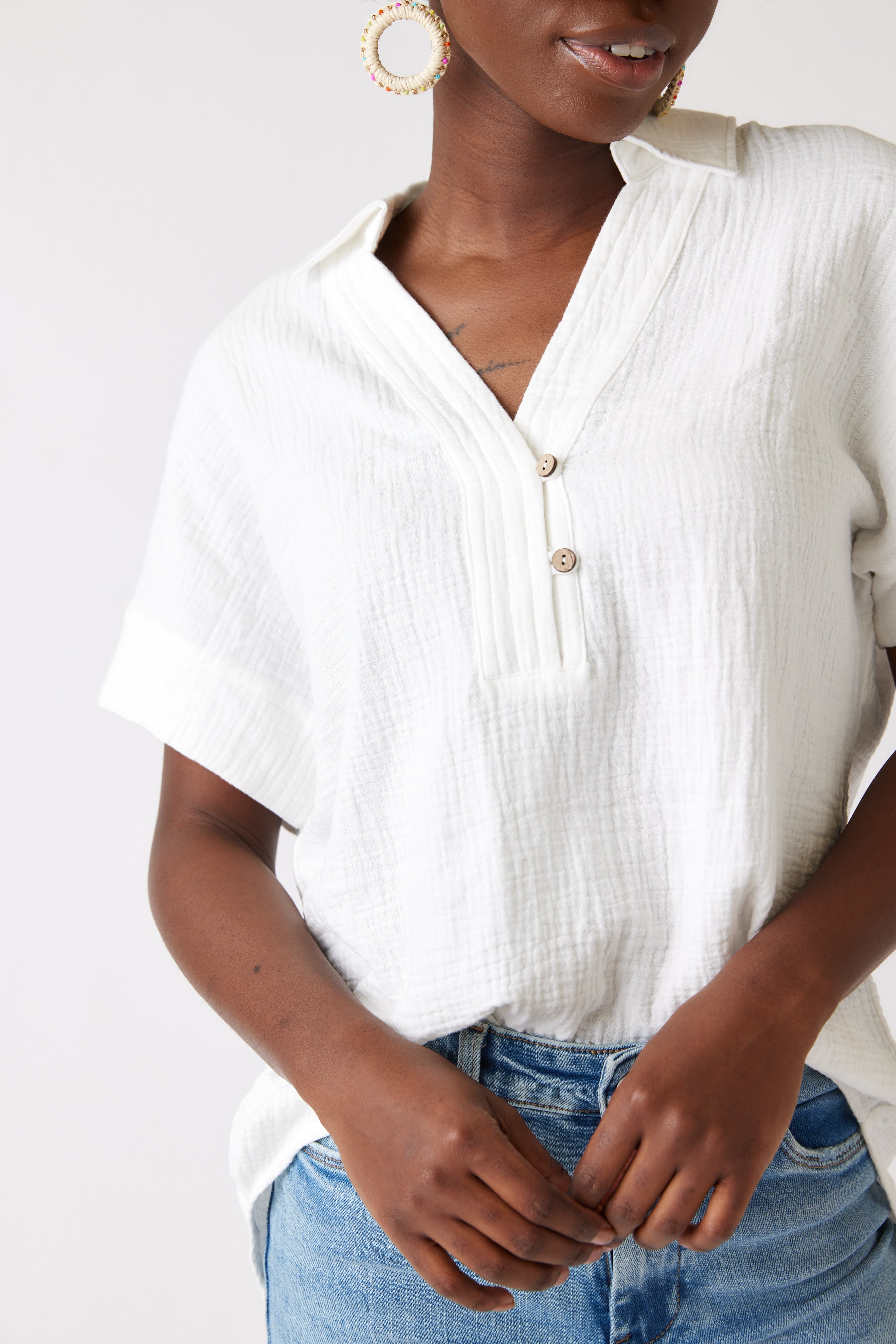 Lilli Short Sleeve Gauze Tunic - fab'rik