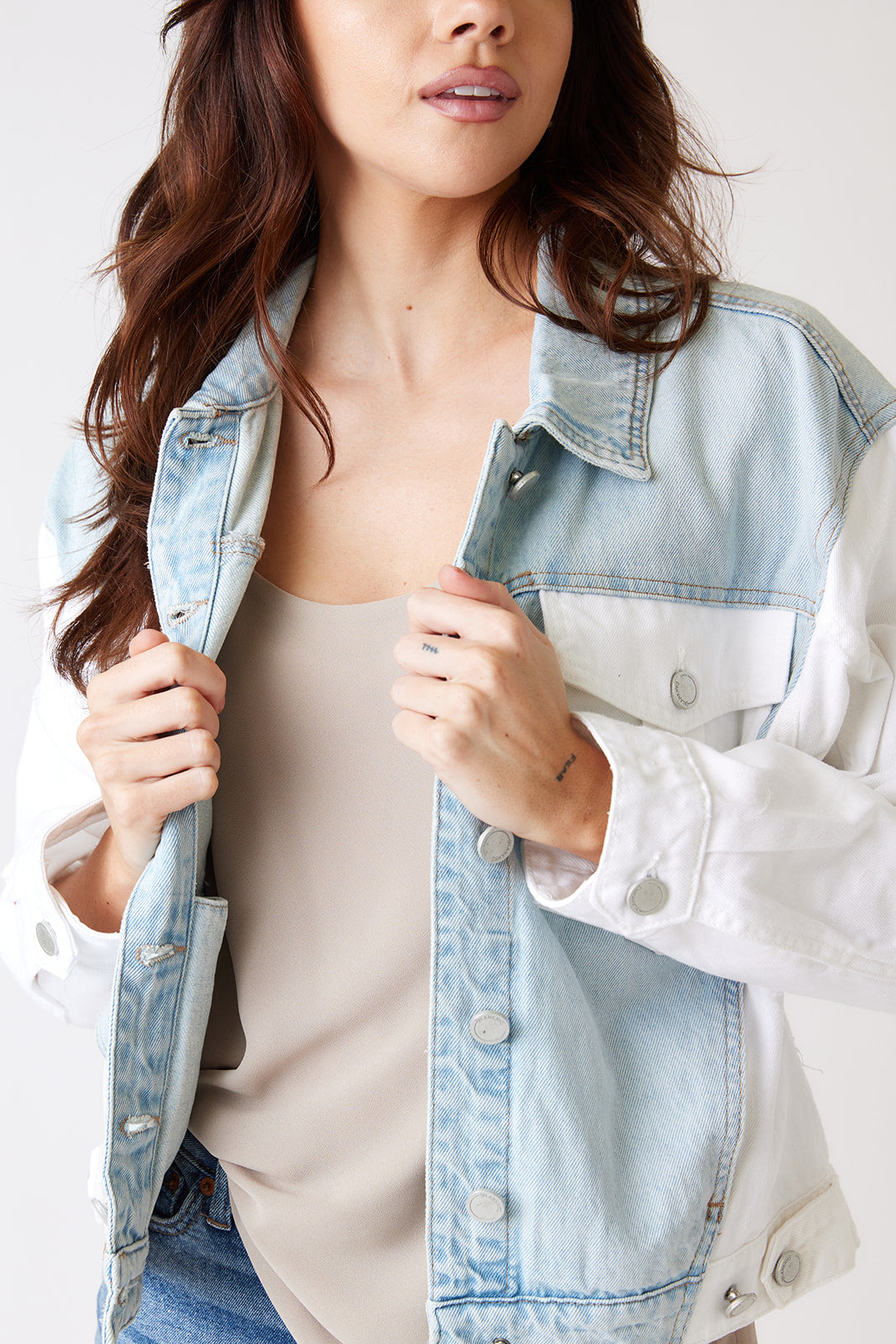 No Limit Color Blocked Denim Jacket - fab'rik