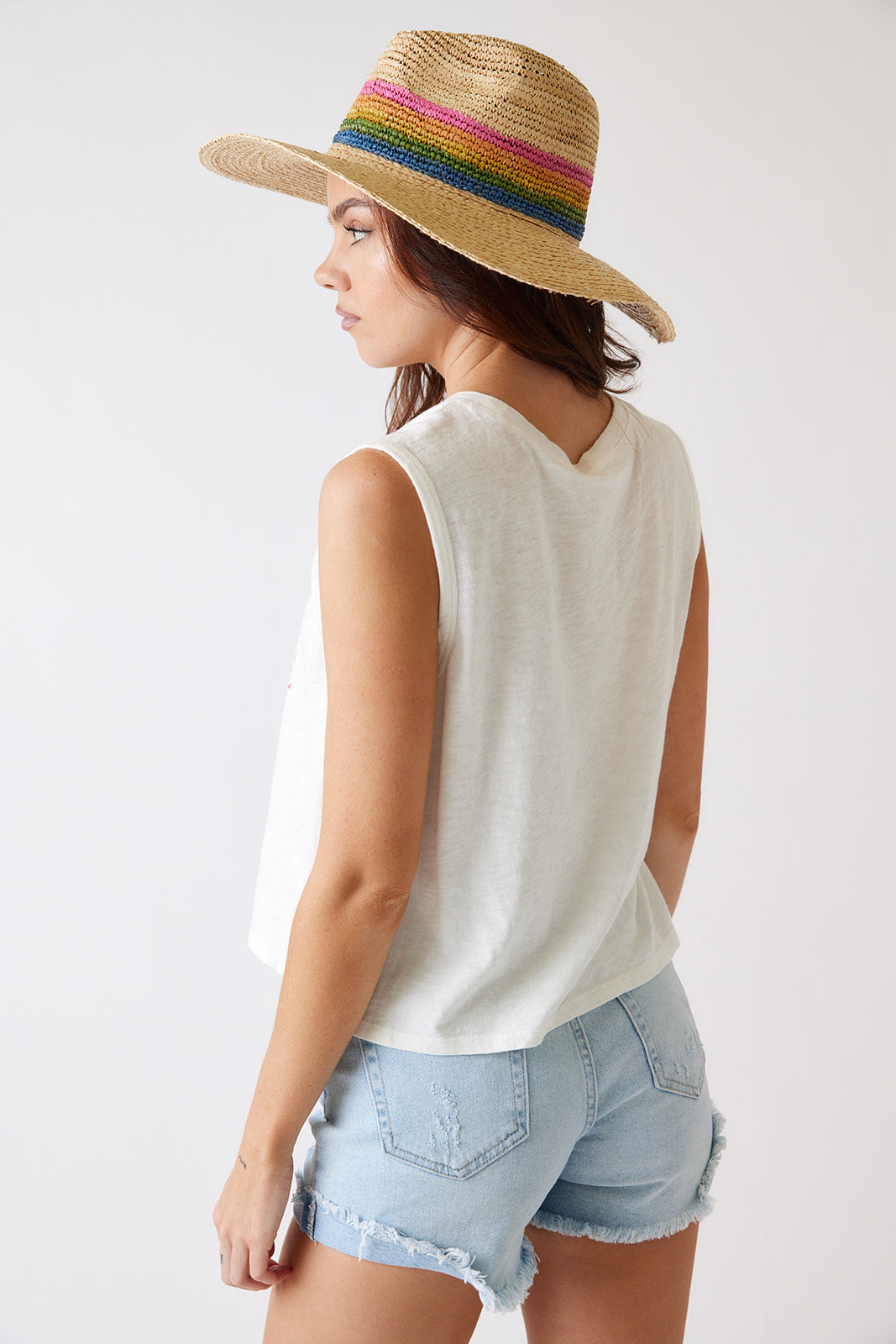 Bree Rainbow Raffia Hat - fab'rik