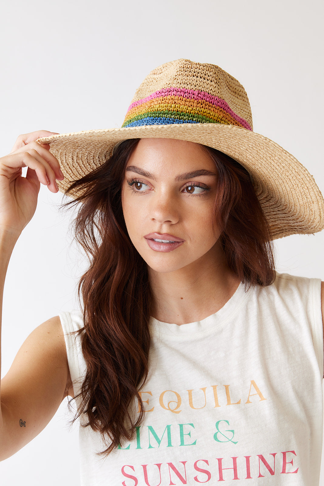 Bree Rainbow Raffia Hat - fab'rik