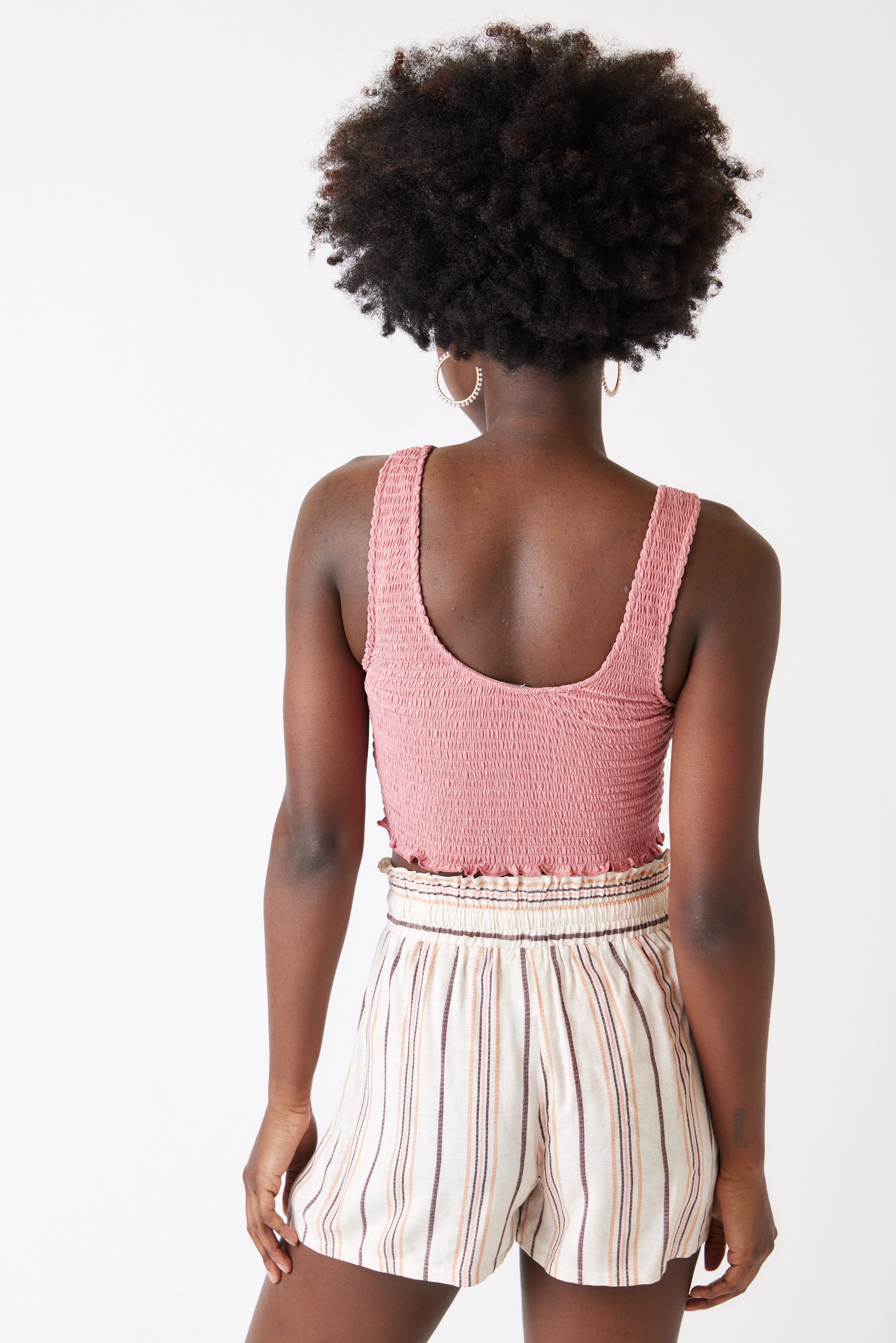 Rosa Smocked Crop Tank - fab'rik