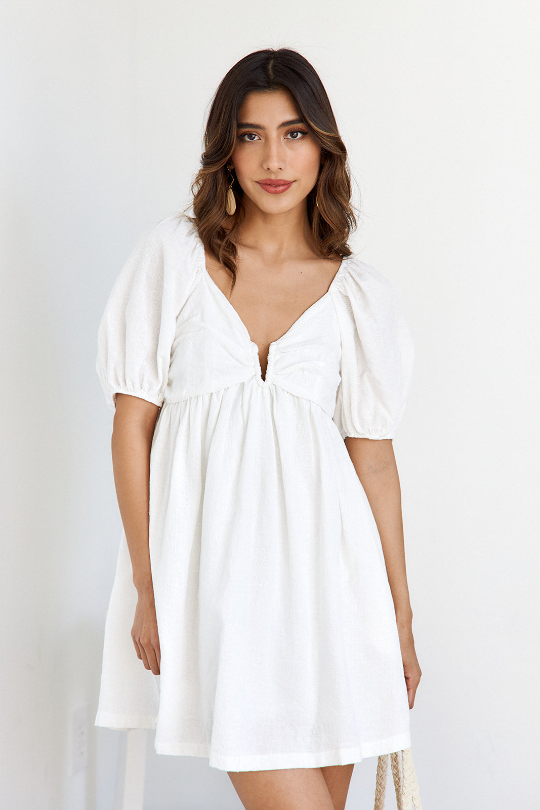 Lainey Embroidered Mini Romper Dress - fab'rik