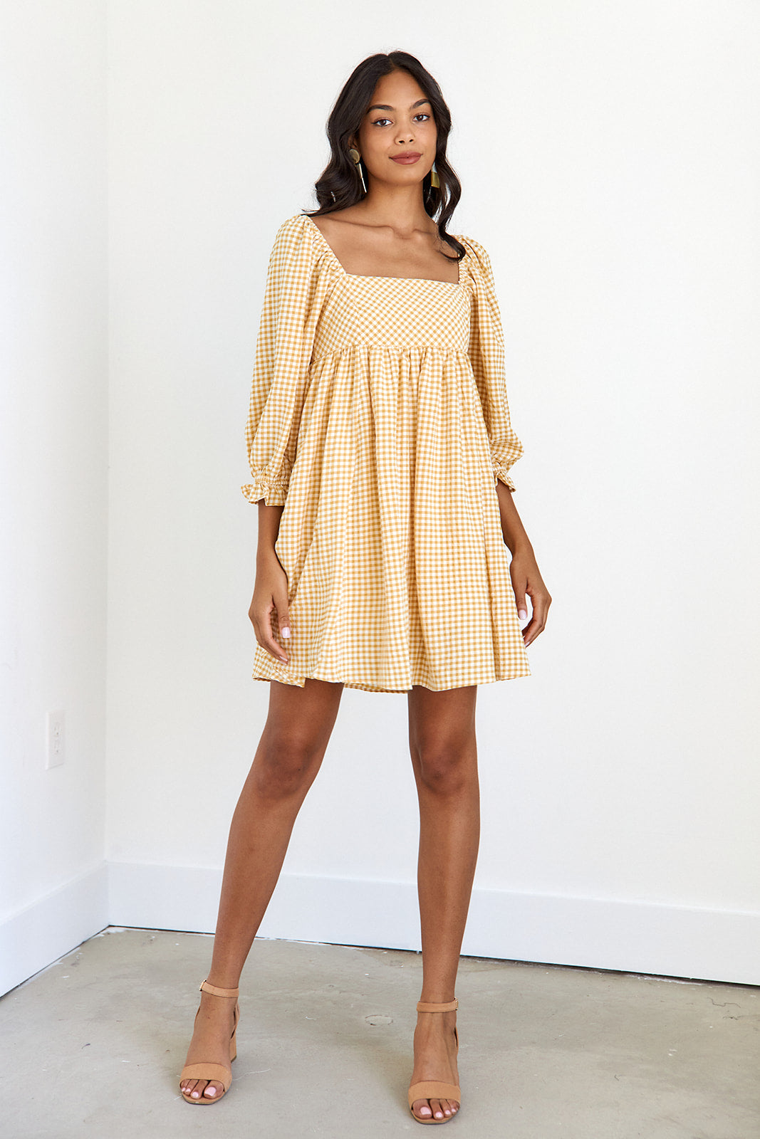 Keely Gingham Babydoll Dress - fab'rik