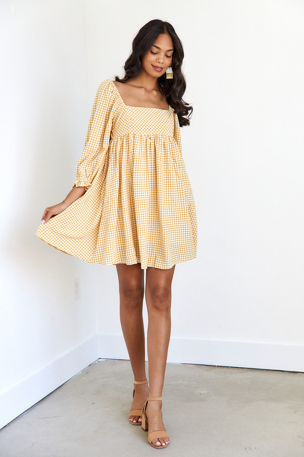 Keely Gingham Babydoll Dress - fab'rik
