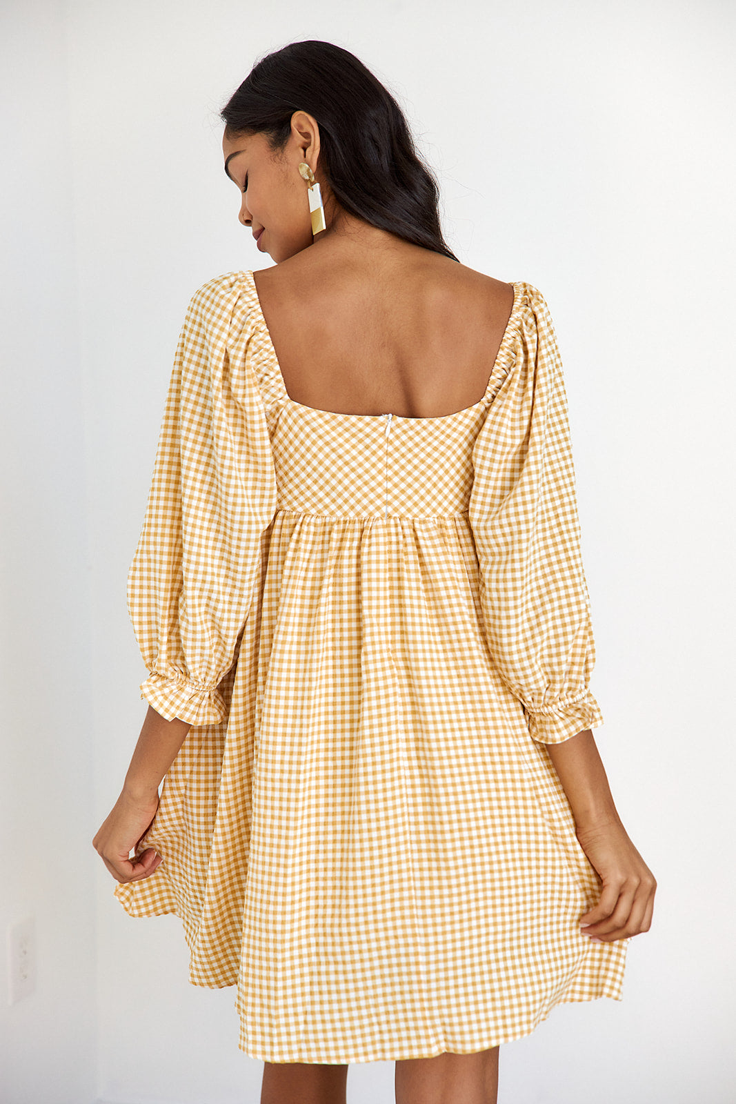 Keely Gingham Babydoll Dress - fab'rik