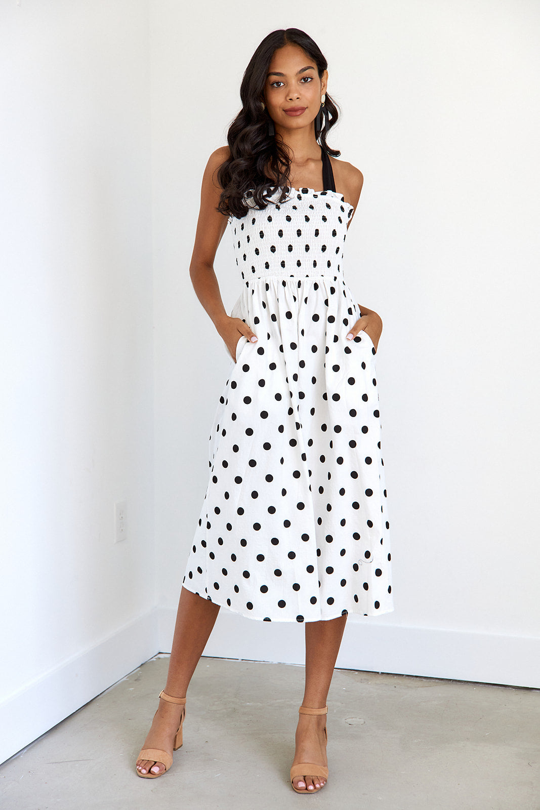 River Polka Dot Midi Dress - fab'rik