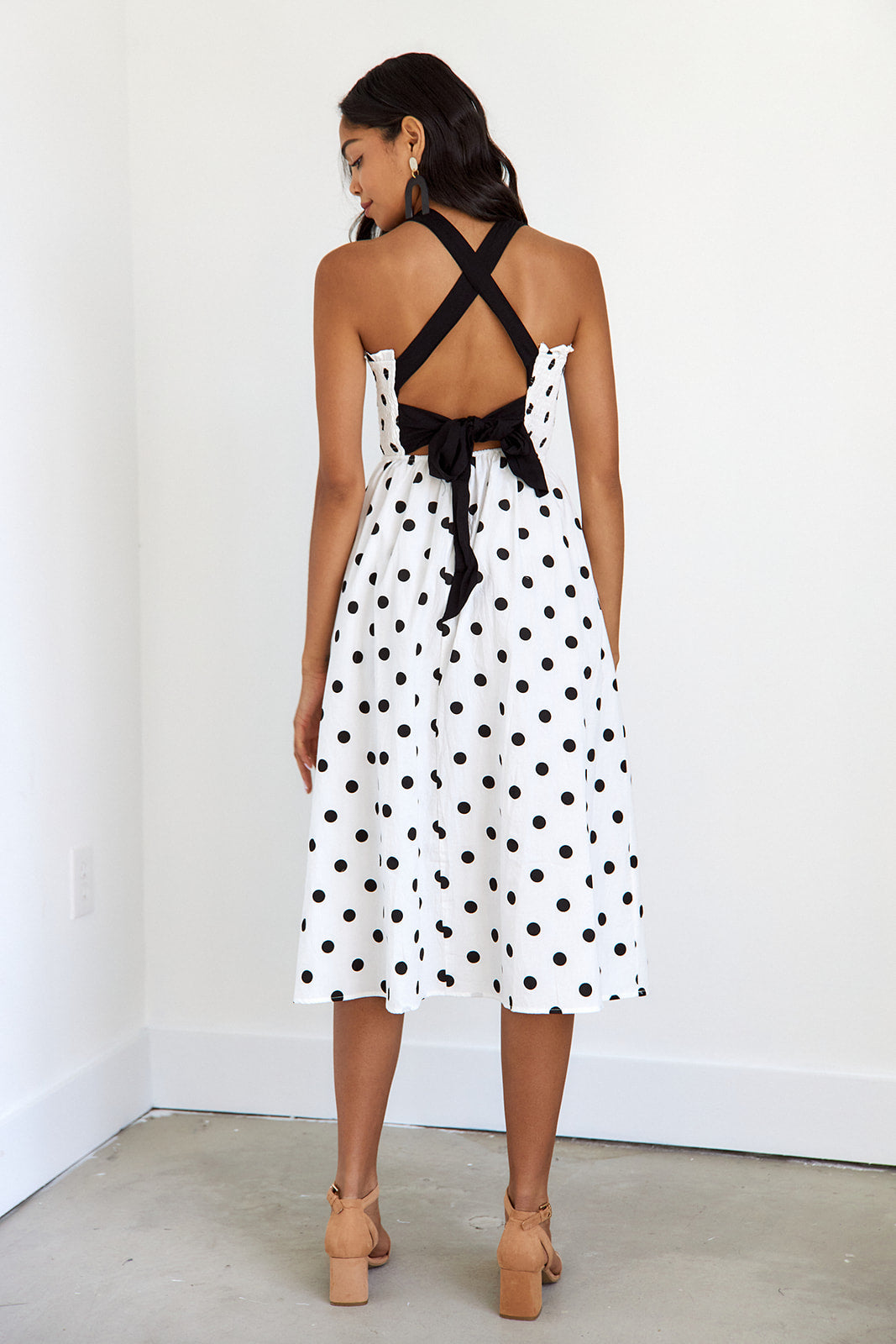 River Polka Dot Midi Dress - fab'rik