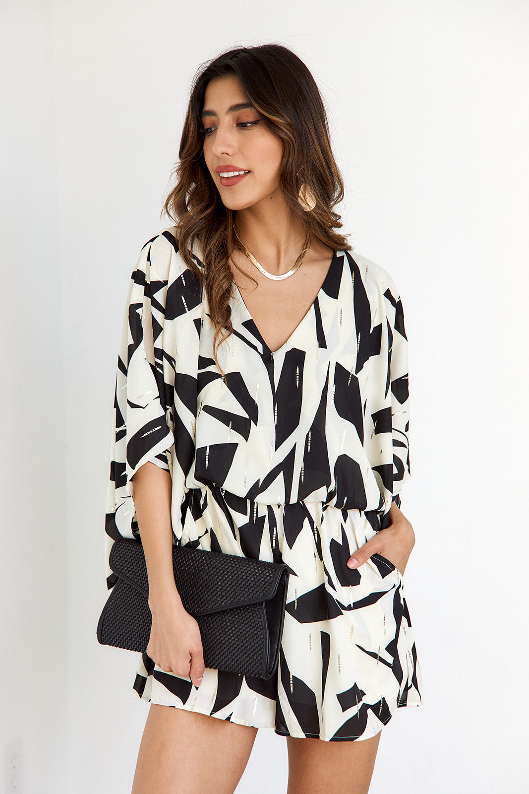 Maura Abstract Print Romper - fab'rik
