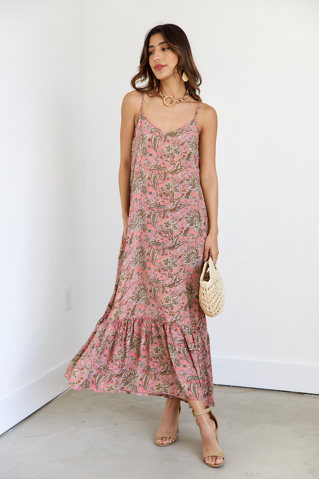 Zana Floral Drop Waist Maxi Dress - fab'rik