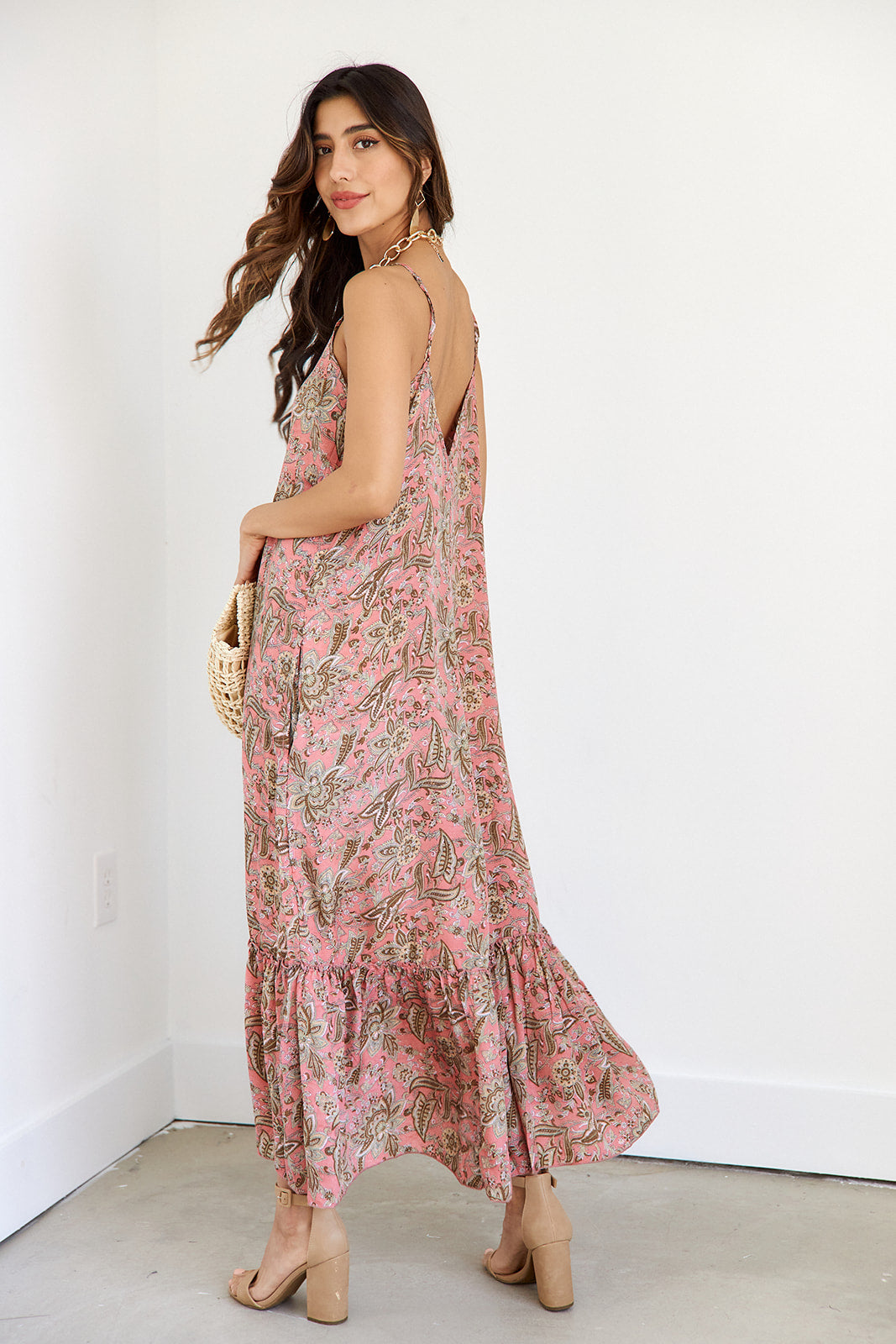 Zana Floral Drop Waist Maxi Dress - fab'rik